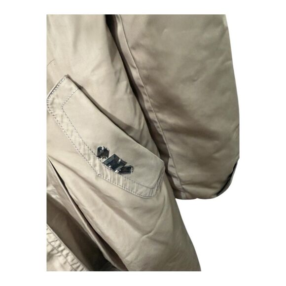 MaxMara tan brown silk blend trench coat size 38 button front missing belt - Picture 5 of 12